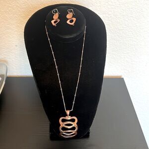 Copper Necklace and Earrings Set - One of a Kind